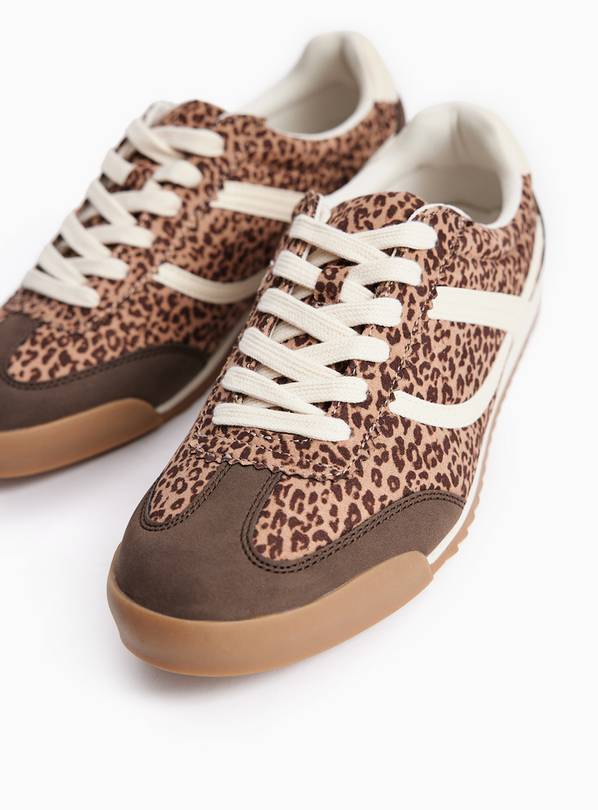 Leopard Print Retro Trainers 5